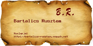 Bartalics Rusztem névjegykártya